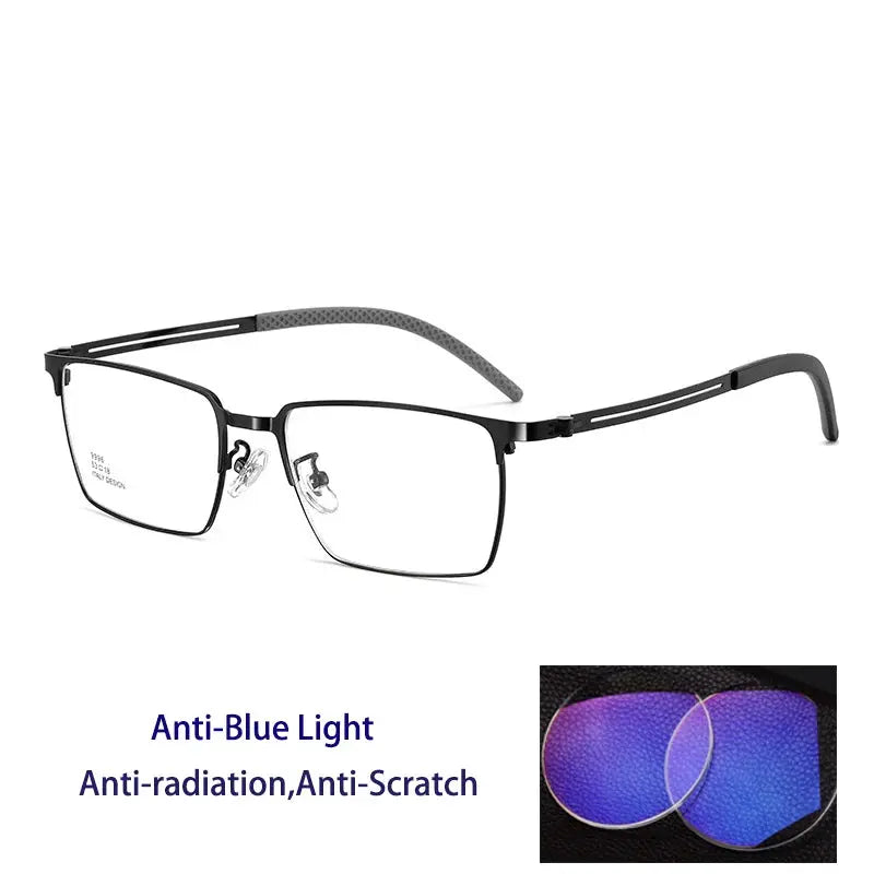 Unisex Polygon Full Rim Alloy Reading Glasses 79996 — view 3 | Rx Spectacle