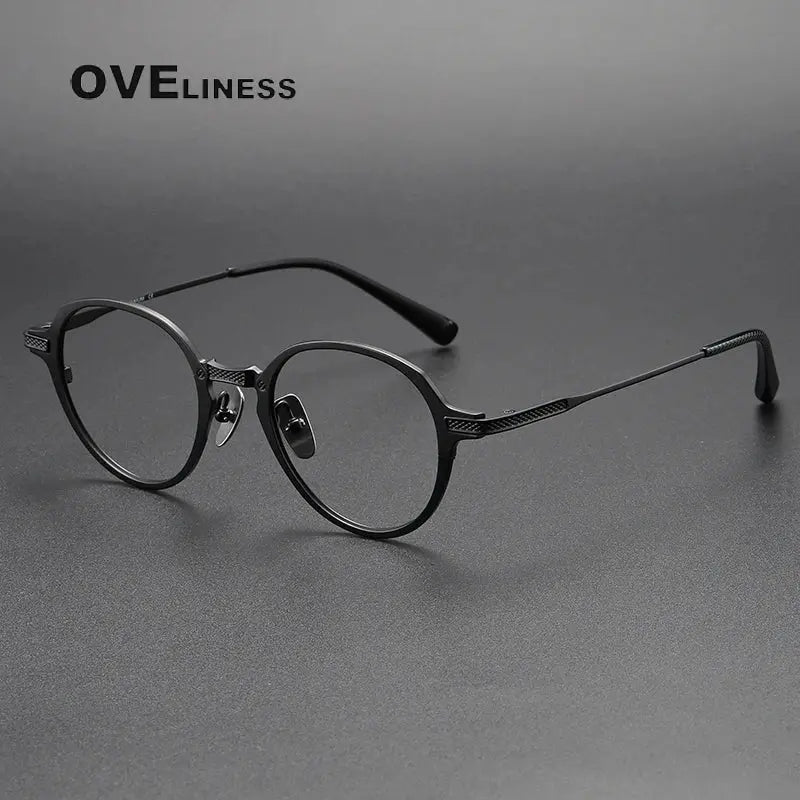 Unisex Oval Full Rim Titanium Prescription Glasses 369426 — view 7 | Rx Spectacle