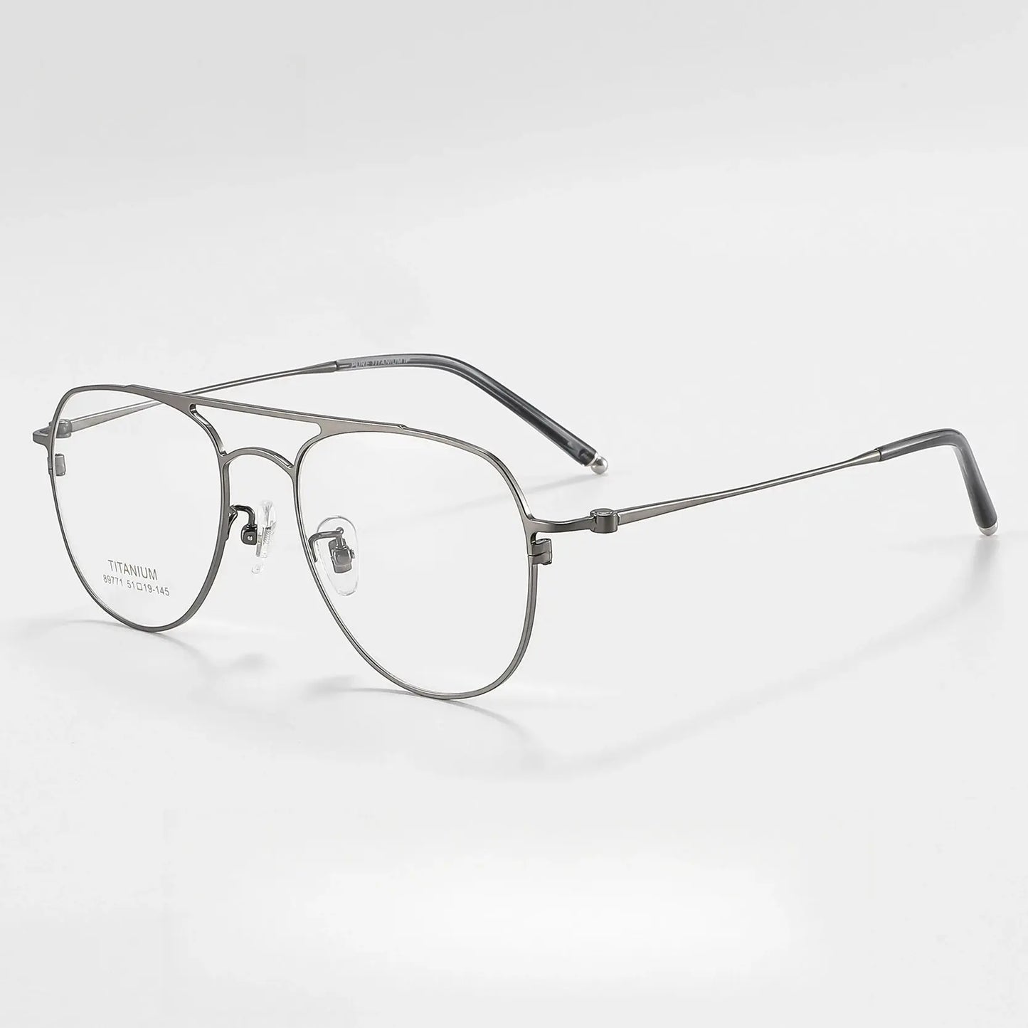 Unisex Oval Full Rim Titanium Double Bridge Prescription Glasses 89771 — view 6 | Rx Spectacle