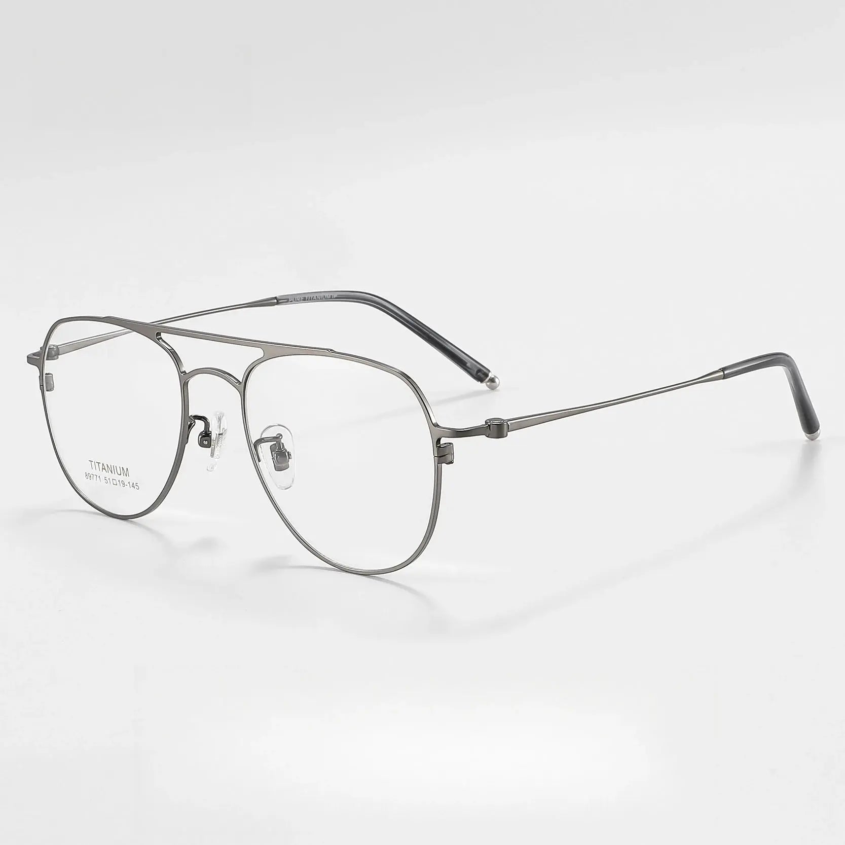 Unisex Oval Full Rim Titanium Double Bridge Prescription Glasses 89771 — view 6 | Rx Spectacle