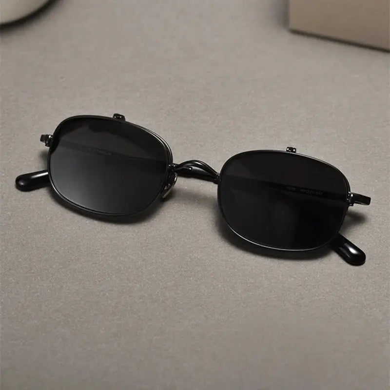 Unisex Rectangular Semi-Rimless Titanium Clip-On Prescription Glasses K15 — view 3 | Rx Spectacle