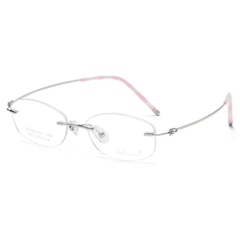Women's Oval Rimless Alloy Prescription Glasses 85874 — view 4 | Rx Spectacle