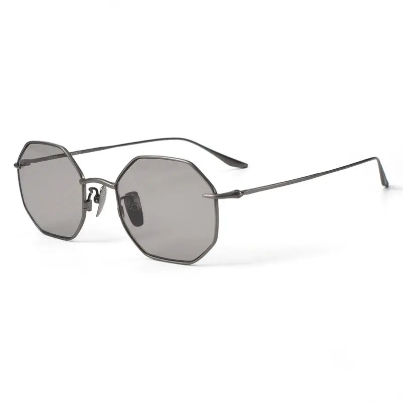 Unisex Polygon Full Rim Titanium Flat Top Prescription Glasses 22174 — view 6 | Rx Spectacle