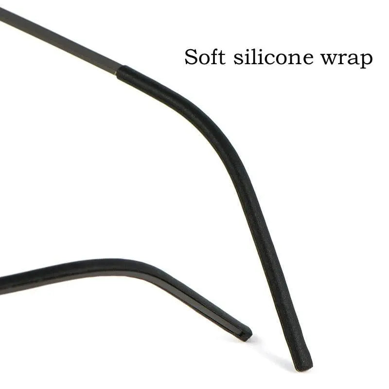 Unisex Square Full Rim Titanium Screwless Prescription Glasses 6544ND — view 8 | Rx Spectacle