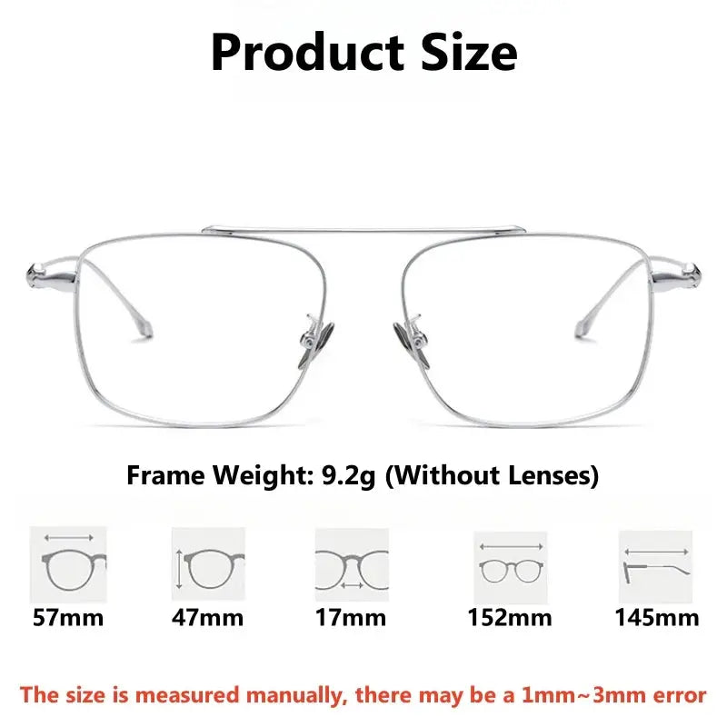 Men's Square Full Rim Titanium Oversized Prescription Glasses 31910 — view 2 | Rx Spectacle