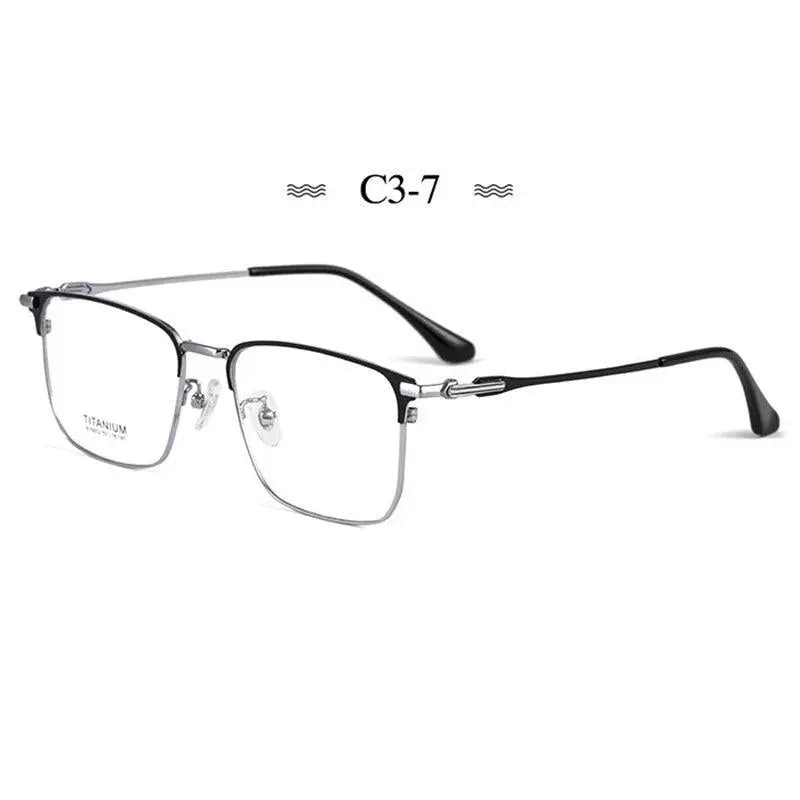 Men's Square Semi-Rimless Titanium Prescription Glasses Bv9002 — view 8 | Rx Spectacle