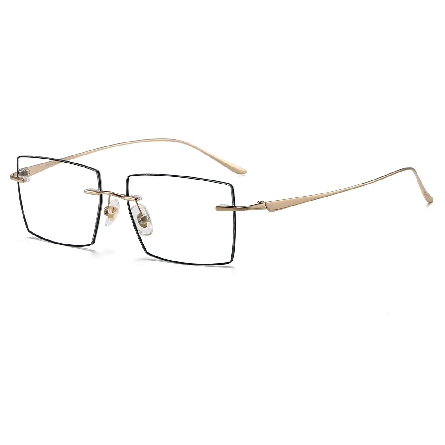 Unisex Polygon Rimless Titanium Prescription Glasses 660398 — view 4 | Rx Spectacle