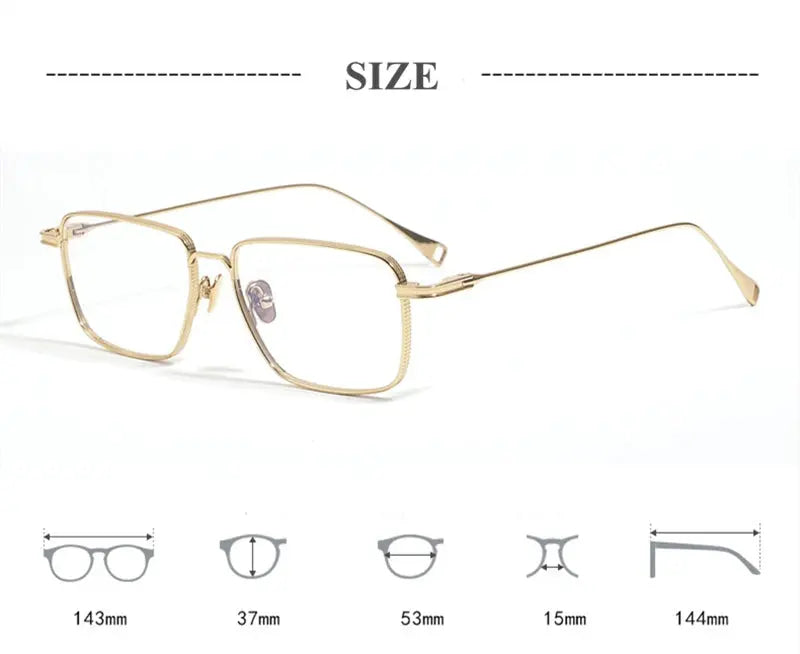 Unisex Square Full Rim Titanium Prescription Glasses 49014 — view 2 | Rx Spectacle