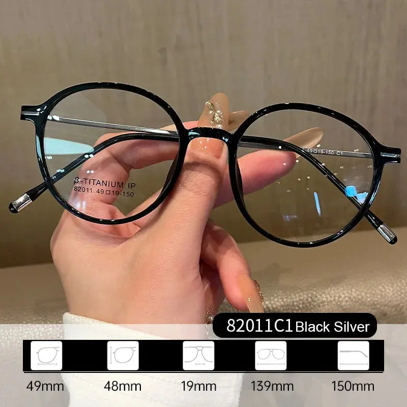 Women's Oval Full Rim Titanium Prescription Glasses 82011 — view 6 | Rx Spectacle