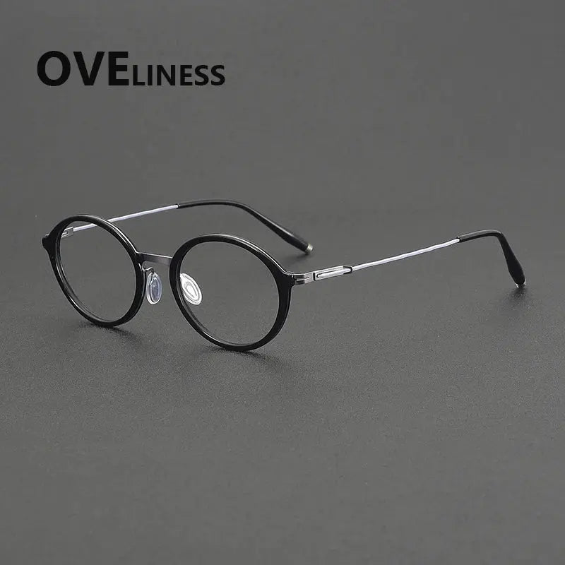 Women's Oval Full Rim Titanium Prescription Glasses 202515 — view 3 | Rx Spectacle