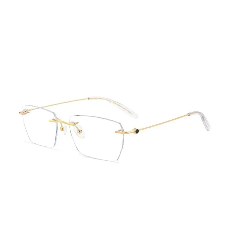 Unisex Square Rimless Alloy Prescription Glasses 0621 — view 3 | Rx Spectacle