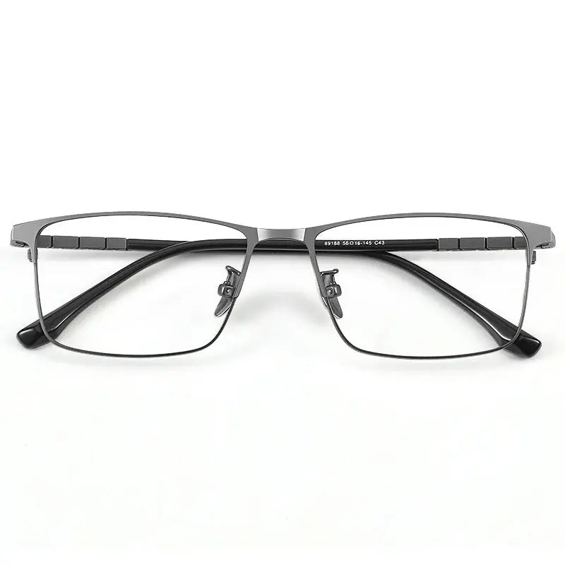 Men's Square Full Rim Titanium Prescription Glasses Y89188 — view 6 | Rx Spectacle