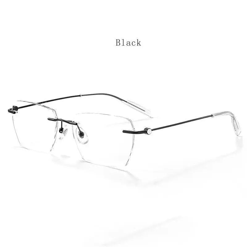 Unisex Square Rimless Titanium Prescription Glasses 71327 — view 6 | Rx Spectacle