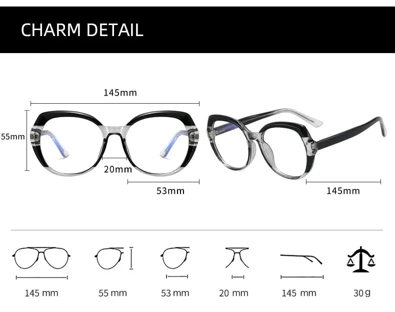 Women's Oval Full Rim TR90 Prescription Glasses 795930 — view 2 | Rx Spectacle