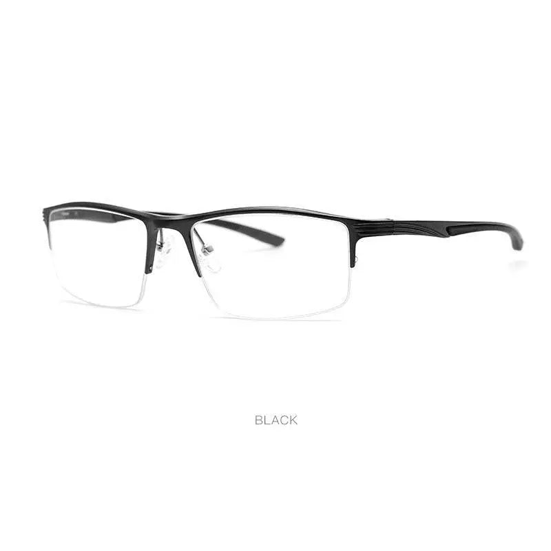 Men's Square Semi-Rimless Titanium Prescription Glasses 663 — view 3 | Rx Spectacle