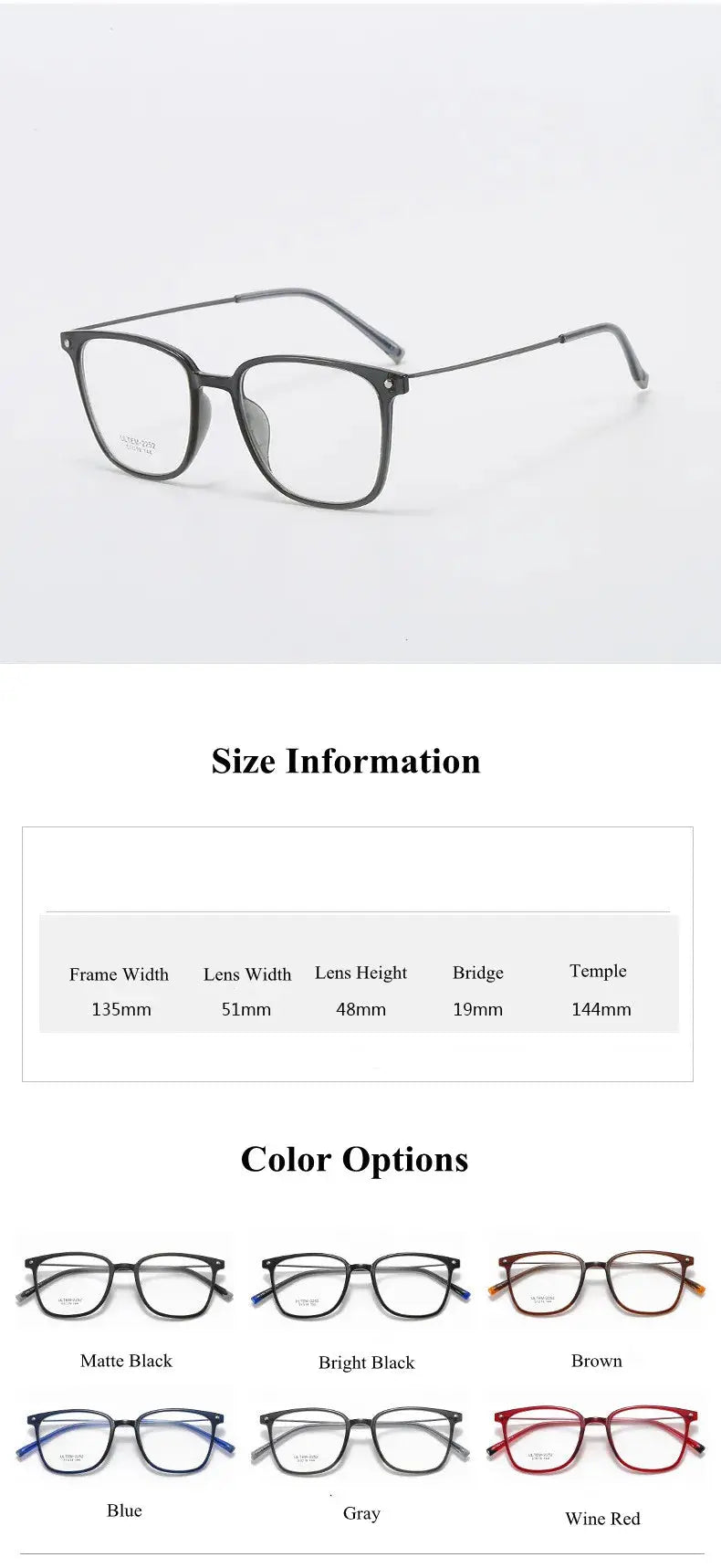 Women's Square Full Rim Alloy Prescription Glasses 32252 — view 2 | Rx Spectacle