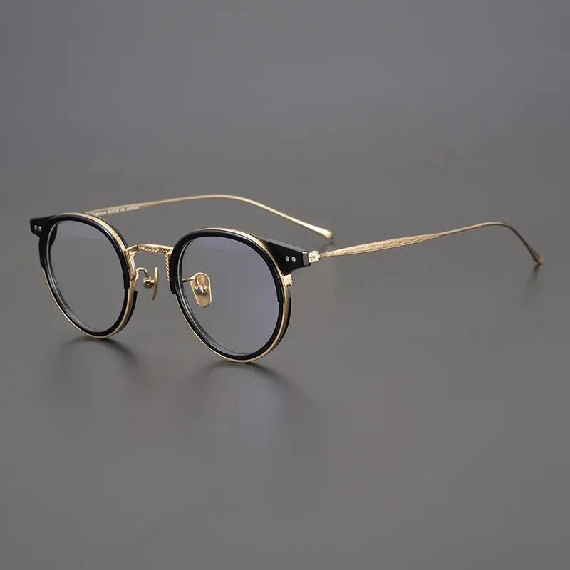 Unisex Round Full Rim Titanium Prescription Glasses 67285 — view 4 | Rx Spectacle