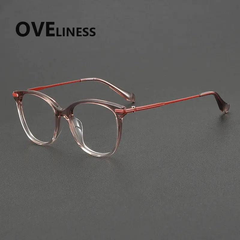 Women's Oval Full Rim Titanium Prescription Glasses 90005 — view 8 | Rx Spectacle