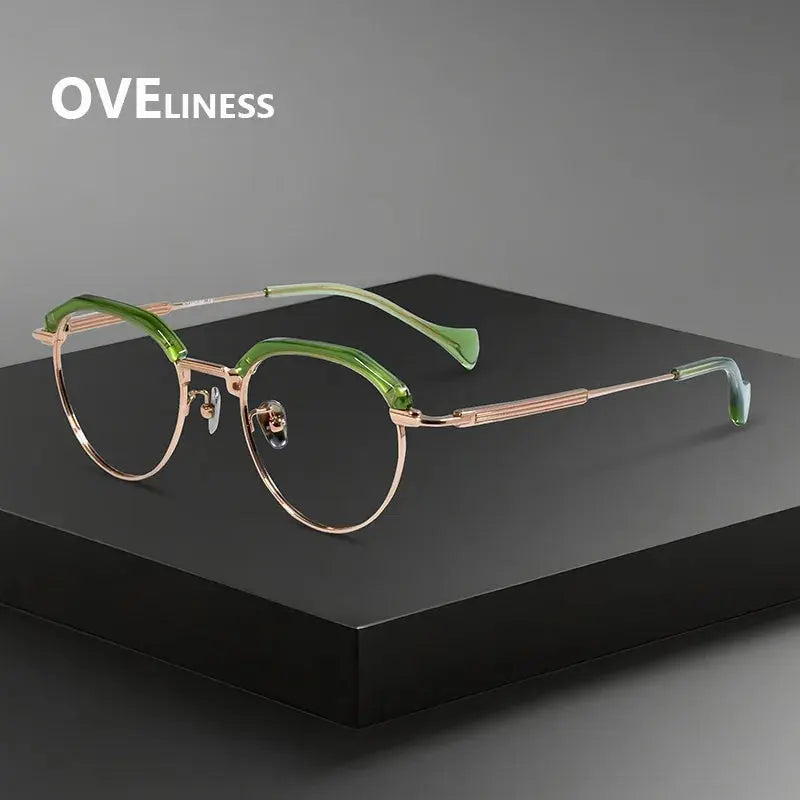 Women's Oval Full Rim Titanium Prescription Glasses 96020 — view 4 | Rx Spectacle