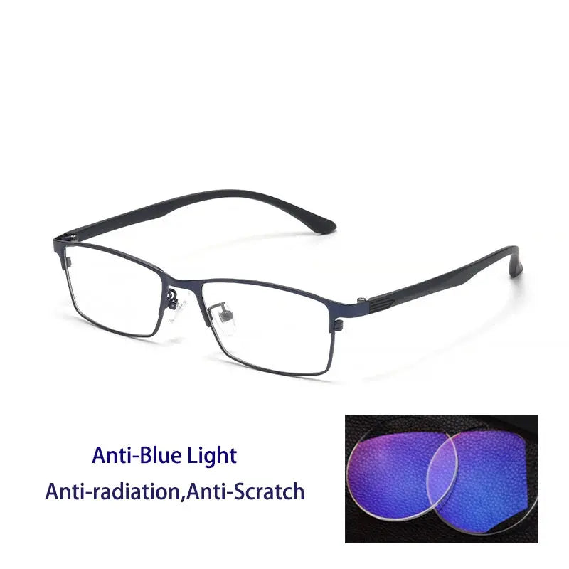 Unisex Square Full Rim Alloy Reading Glasses 56198 — view 4 | Rx Spectacle