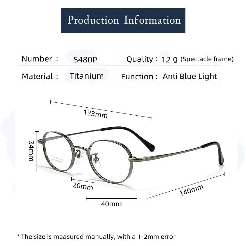 Women's Oval Full Rim Titanium Prescription Glasses 744480 — view 2 | Rx Spectacle