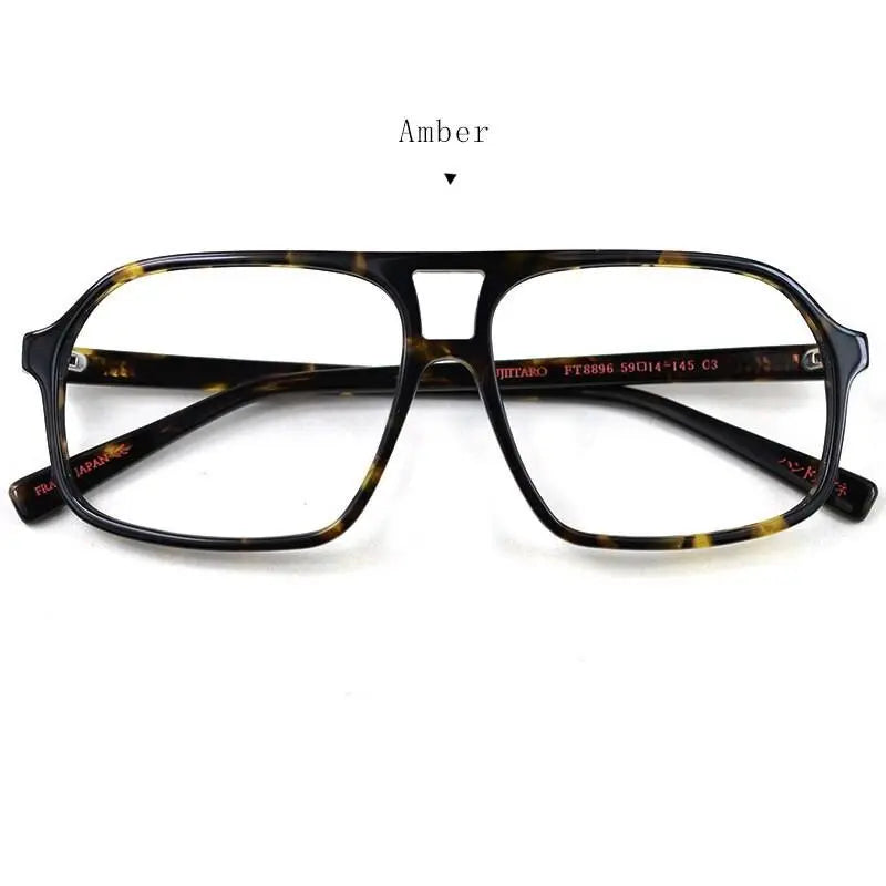 Unisex Square Full Rim Acetate Double Bridge Prescription Glasses Ft8896 — view 4 | Rx Spectacle