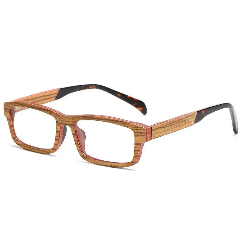 Men's Square Full Rim Wood Prescription Glasses 5636 — view 7 | Rx Spectacle