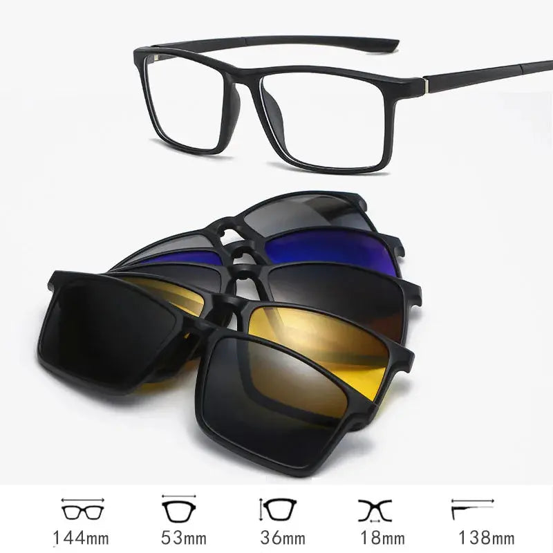 Unisex Square Full Rim Acetate Clip-On Prescription Glasses 515670 — view 6 | Rx Spectacle