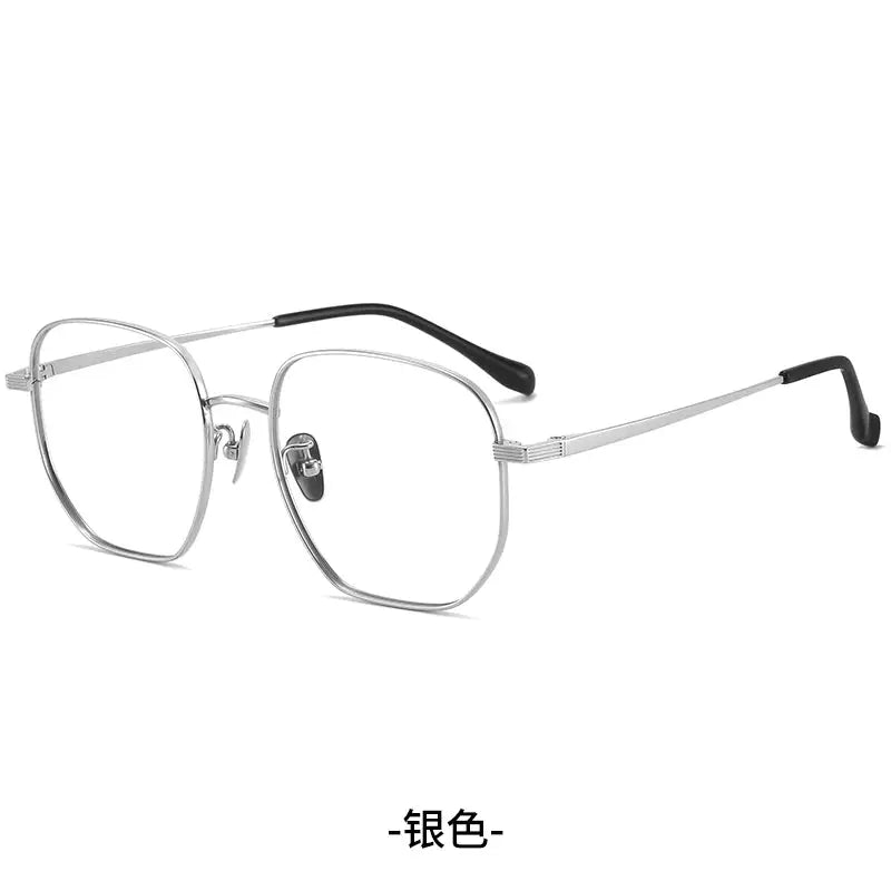 Unisex Polygon Full Rim Titanium Prescription Glasses 86683 — view 6 | Rx Spectacle