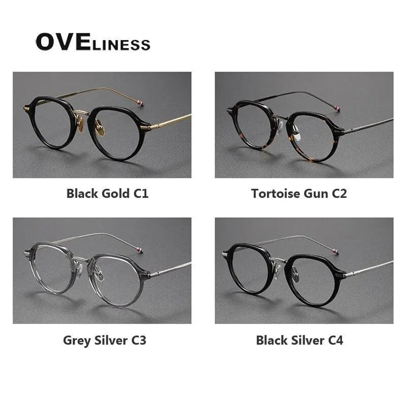 Unisex Polygon Full Rim Titanium Prescription Glasses Tbx421 — view 7 | Rx Spectacle