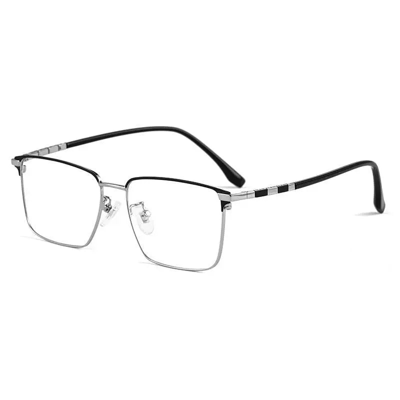 Men's Square Full Rim Titanium Prescription Glasses T8631t — view 9 | Rx Spectacle