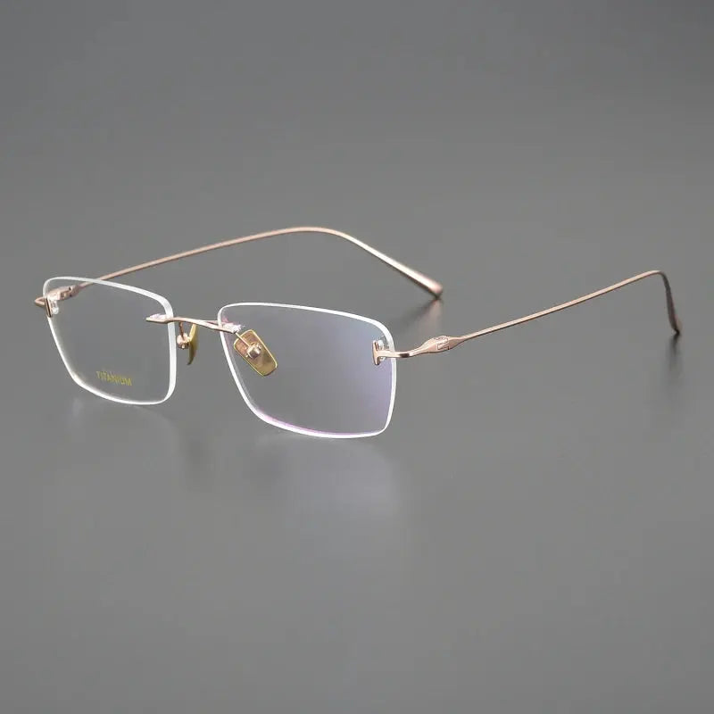 Unisex Rectangular Rimless Titanium Prescription Glasses Ft5678 — view 7 | Rx Spectacle