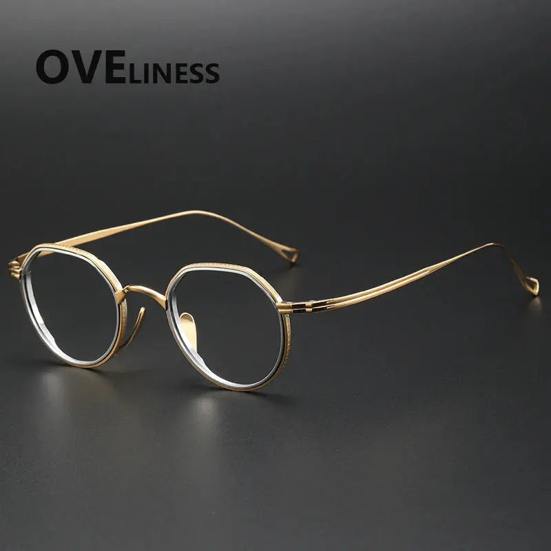 Women's Round Full Rim Titanium Flat Top Prescription Glasses 62123 — view 5 | Rx Spectacle