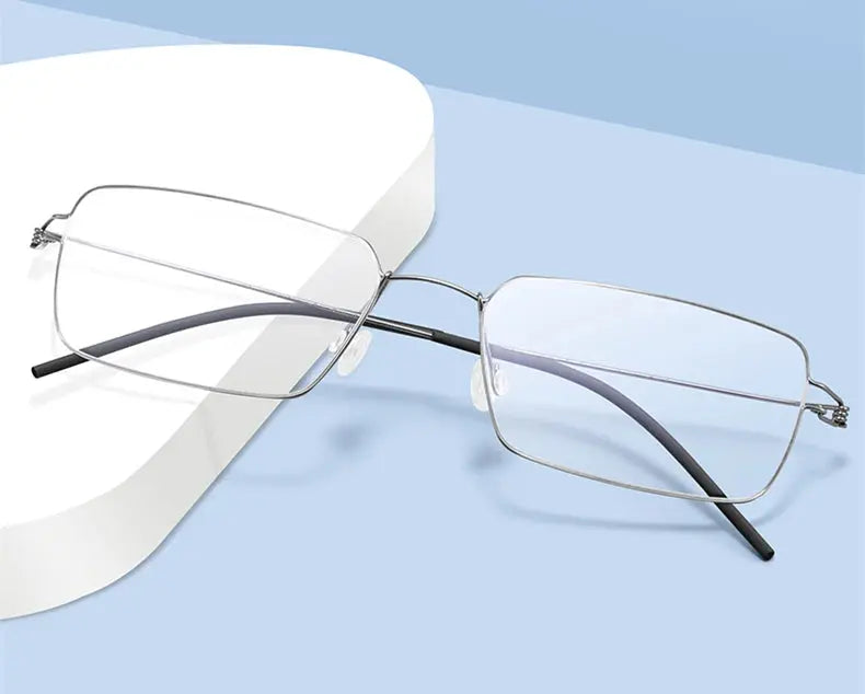 Women's Square Full Rim Titanium Screwless Prescription Glasses 634137 — view 1 | Rx Spectacle