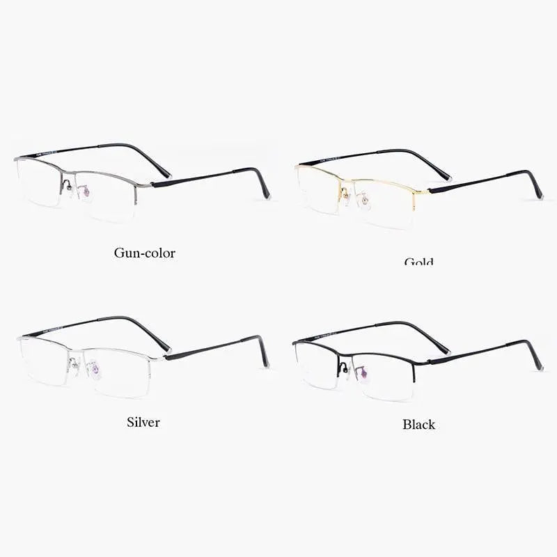 Men's Semi-Rimless Titanium Prescription Glasses J85148 — view 5 | Rx Spectacle