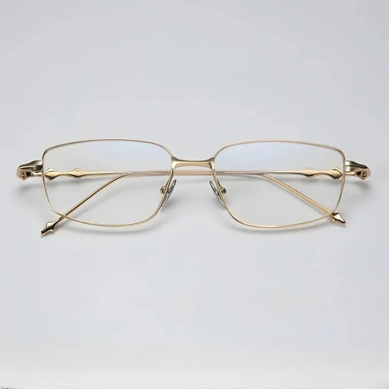 Unisex Square Full Rim Titanium Oversized Prescription Glasses 43005 — view 3 | Rx Spectacle