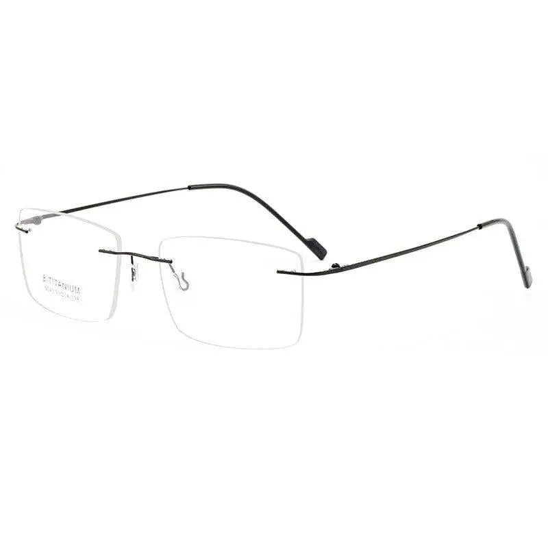 Unisex Rectangular Rimless Alloy Prescription Glasses 6043 — view 5 | Rx Spectacle
