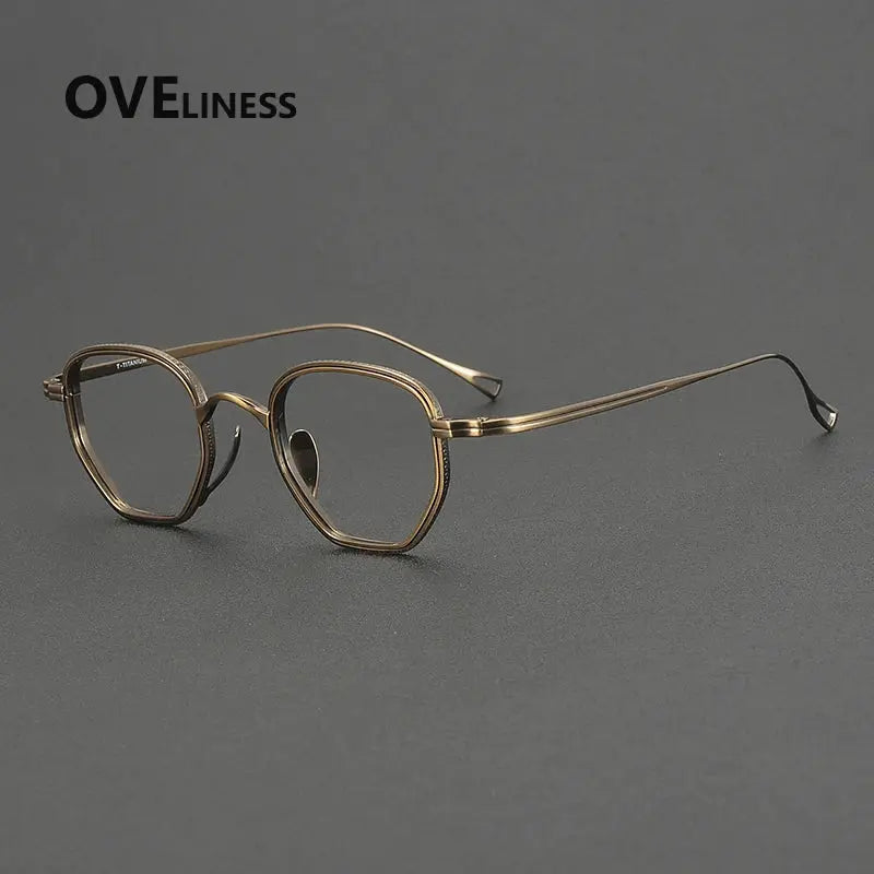 Unisex Square Full Rim Titanium Prescription Glasses 641235 — view 4 | Rx Spectacle