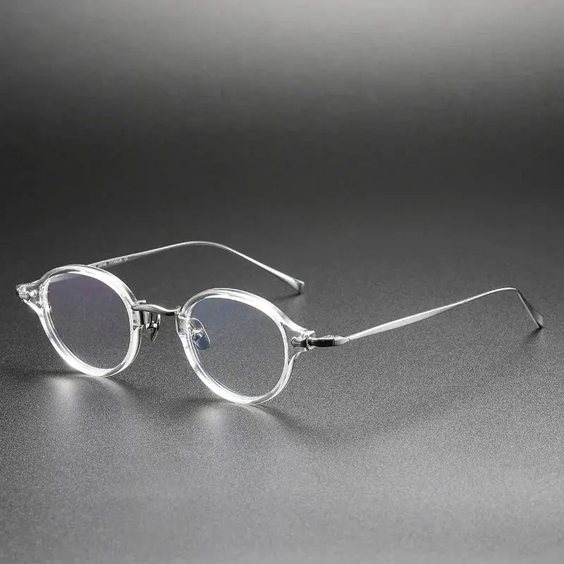 Unisex Oval Full Rim Titanium Prescription Glasses 34182 — view 3 | Rx Spectacle