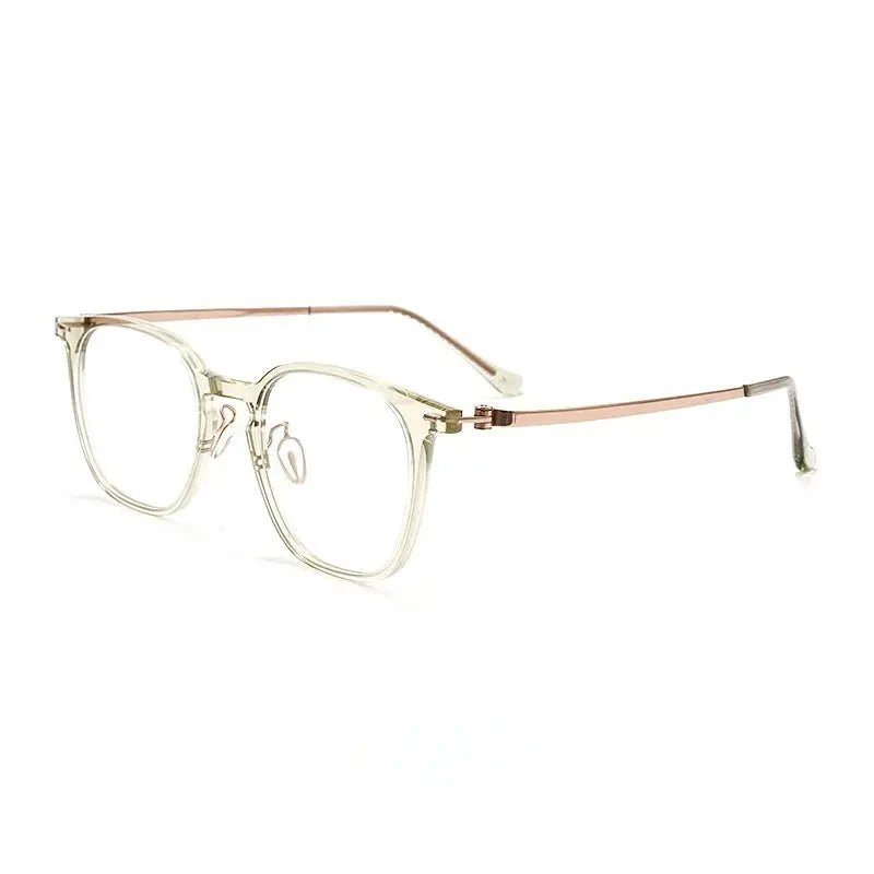 Unisex Square Full Rim Titanium Prescription Glasses Y9613 — view 7 | Rx Spectacle