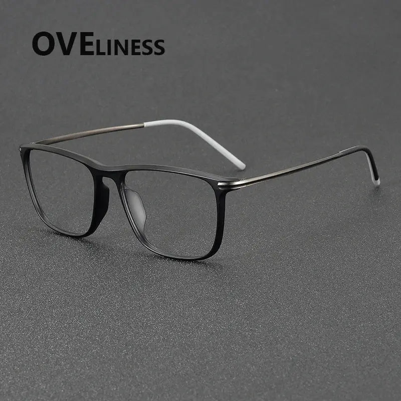 Unisex Square Full Rim Titanium Prescription Glasses 72349 — view 7 | Rx Spectacle
