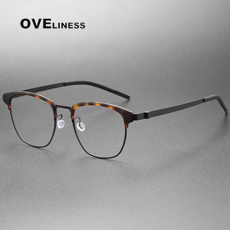 Unisex Square Full Rim Titanium Prescription Glasses 9849 — view 7 | Rx Spectacle