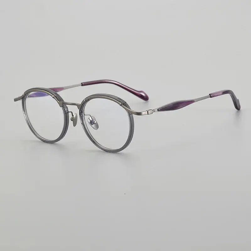 Unisex Round Full Rim Titanium Prescription Glasses 196062 — view 4 | Rx Spectacle