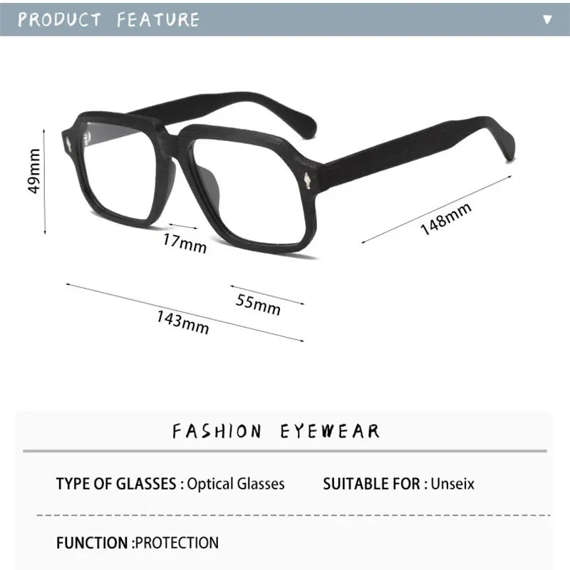 Unisex Square Full Rim Acetate Prescription Glasses 818800 — view 2 | Rx Spectacle
