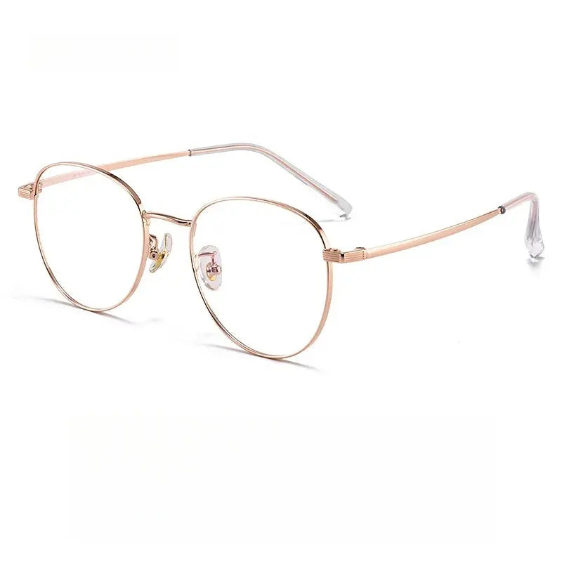 Unisex Oval Full Rim Titanium Prescription Glasses Y8901 — view 9 | Rx Spectacle