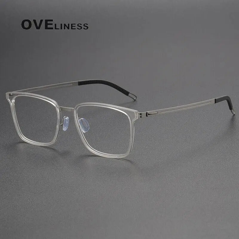 Unisex Square Full Rim Titanium Screwless Prescription Glasses 8202305 — view 2 | Rx Spectacle