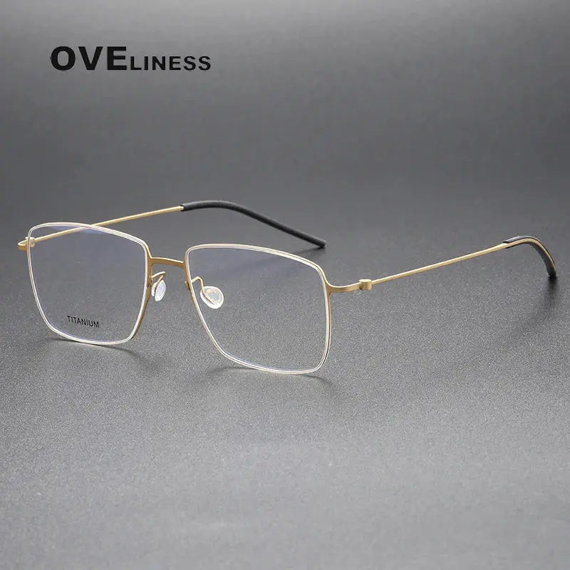 Unisex Square Full Rim Titanium Screwless Prescription Glasses 925508 — view 6 | Rx Spectacle