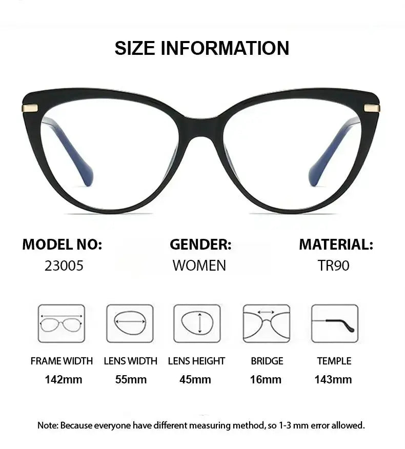 Women's Cat Eye Full Rim TR90 Prescription Glasses 823005 — view 2 | Rx Spectacle