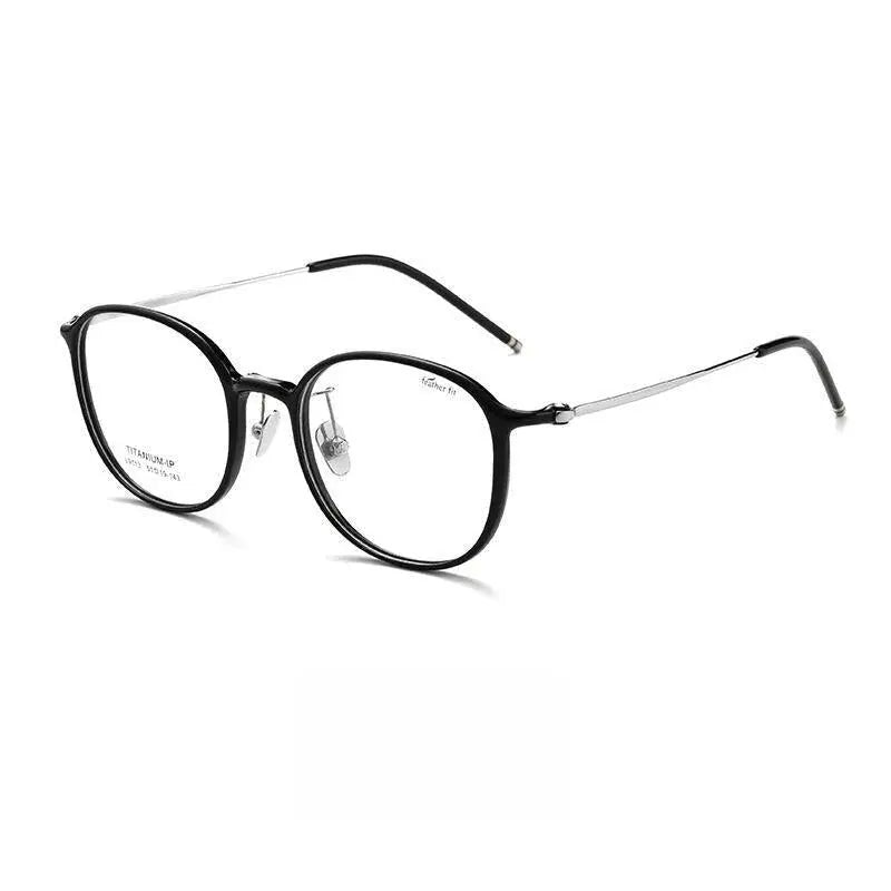 Unisex Round Full Rim Titanium Prescription Glasses L9113y — view 5 | Rx Spectacle