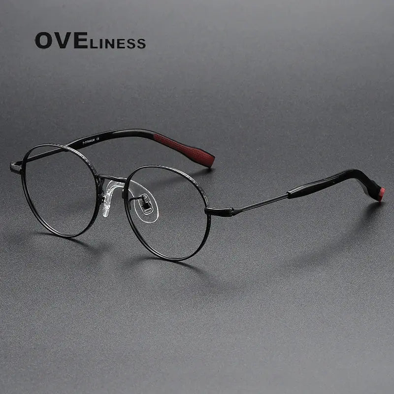 Unisex Round Full Rim Titanium Prescription Glasses 80939 — view 2 | Rx Spectacle